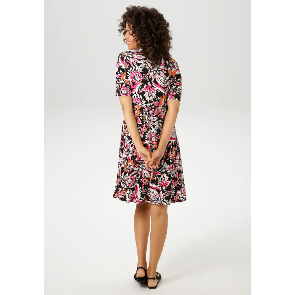 Aniston CASUAL Sommerkleid mit extravagantem Blumendruck- jedes Teil ein Unikat - NEUE KOLLEKTION Günstiger Verkauf