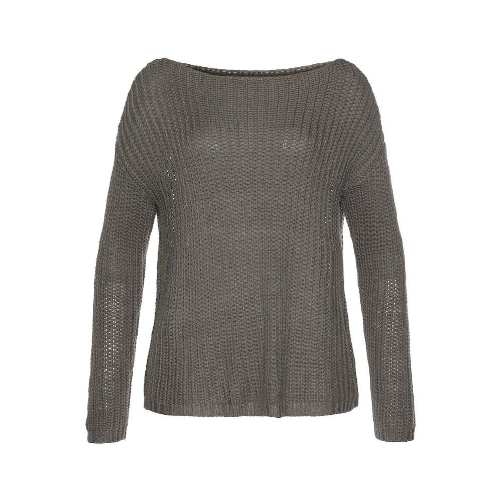 LASCANA Rundhalspullover aus weichem Grobstrick lockerer Strickpullover Damenpullover Fabrikpreis