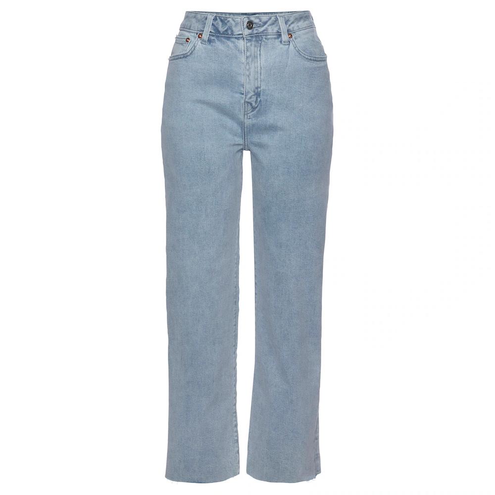 Buffalo Weite Jeans mit leicht ausgefranstem Beinabschluss Culotte Jeans in 7/8-Länge Preisnachlass