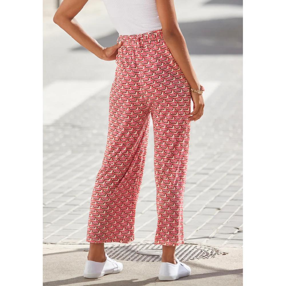 Vivance Culotte (mit Bindegürtel) mit Retroprint leichte Jerseyhose Sommerhose Saisonschlussverkauf