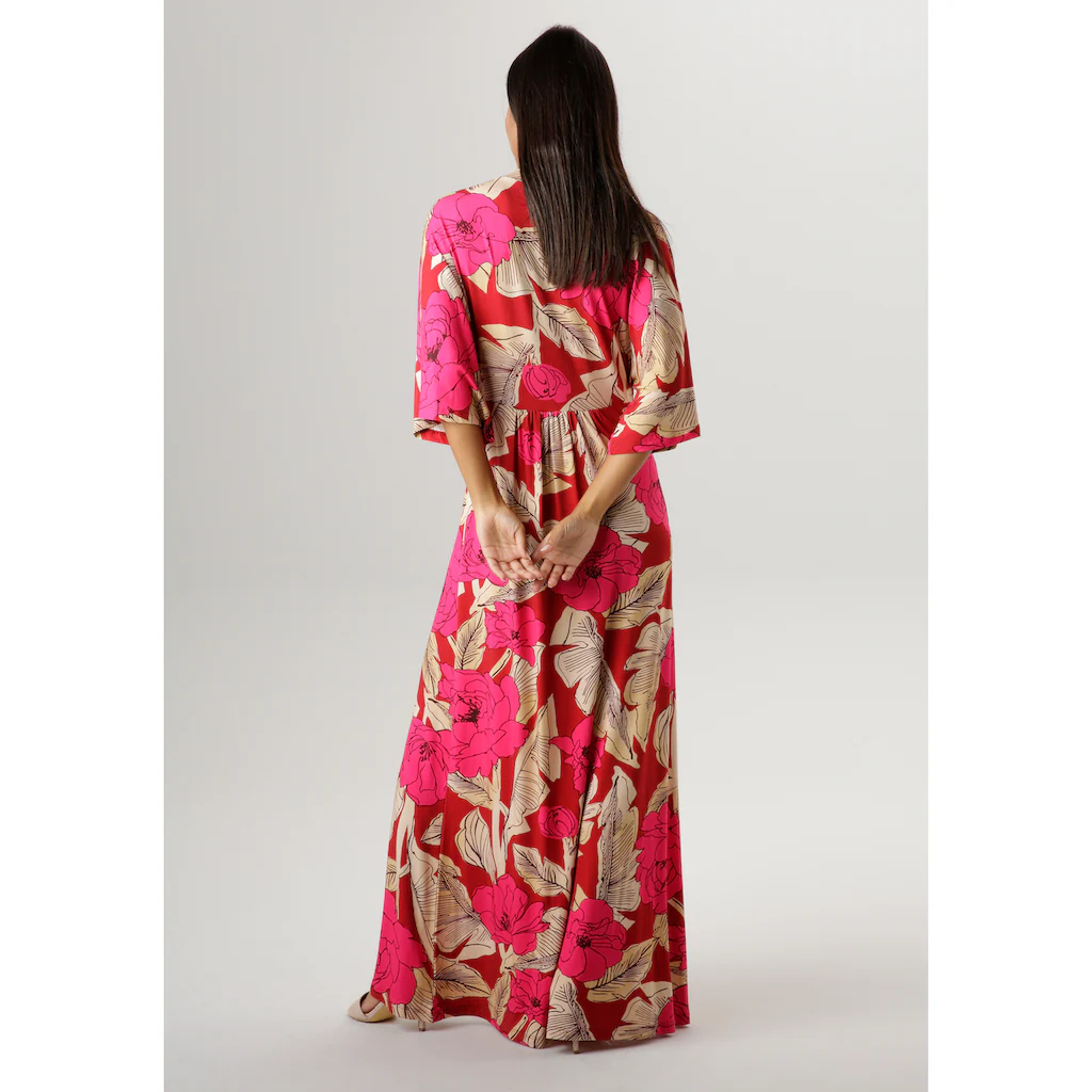 Aniston SELECTED Sommerkleid mit großflächigem Blüten- und Blätterdruck Neuheiten