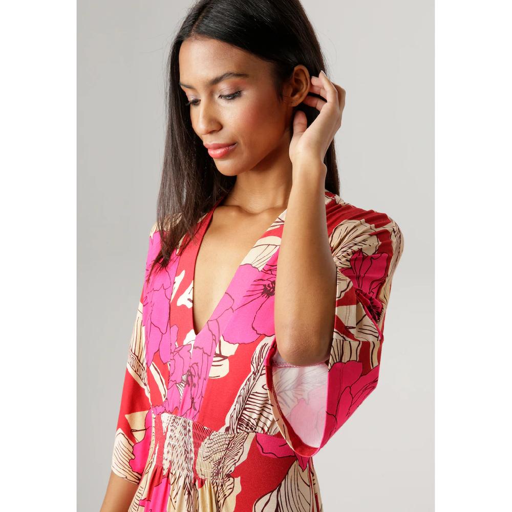 Aniston SELECTED Sommerkleid mit großflächigem Blüten- und Blätterdruck Neuheiten