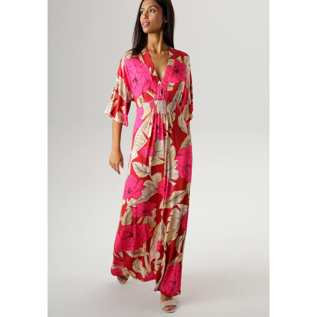 Aniston SELECTED Sommerkleid mit großflächigem Blüten- und Blätterdruck Neuheiten
