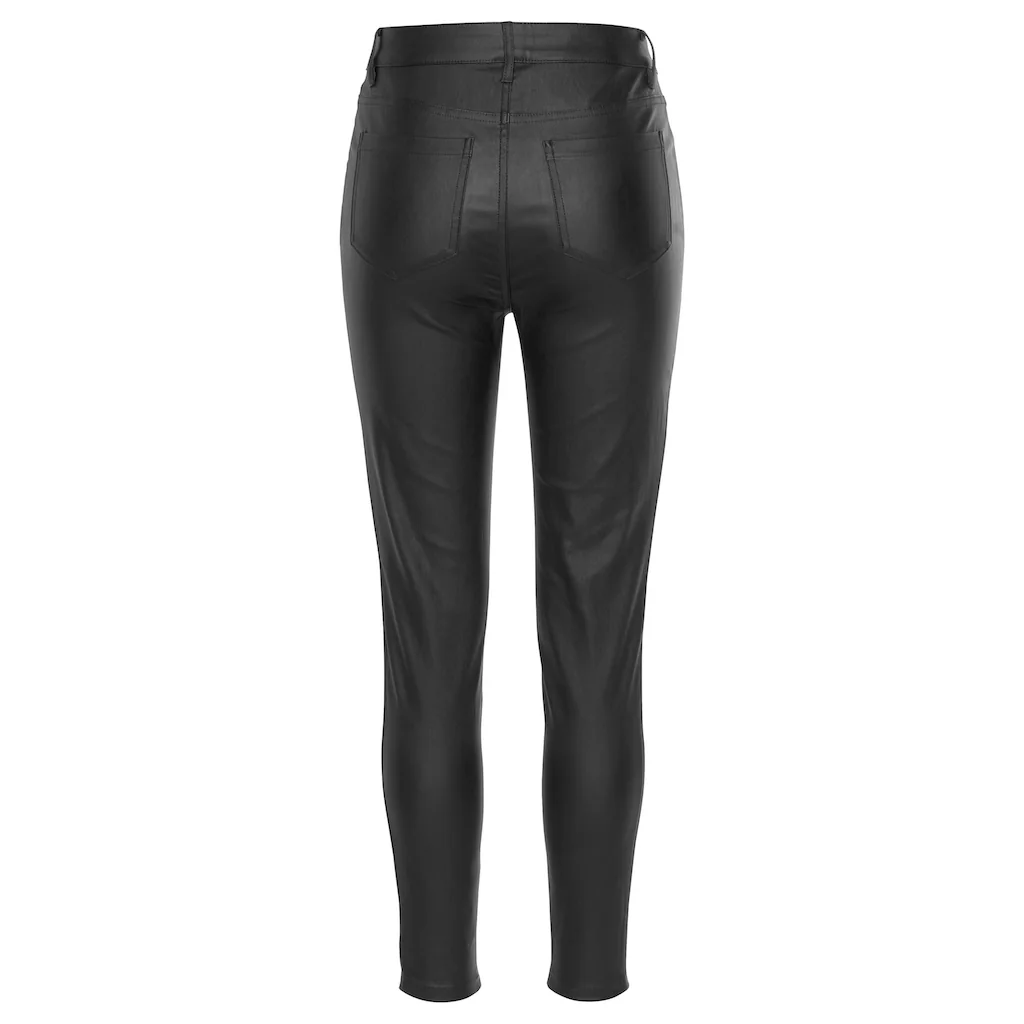 LASCANA Lederimitathose mit sichtbarer Knopfleiste enge Kunstlederhose casual-chic Saisonale Angebote
