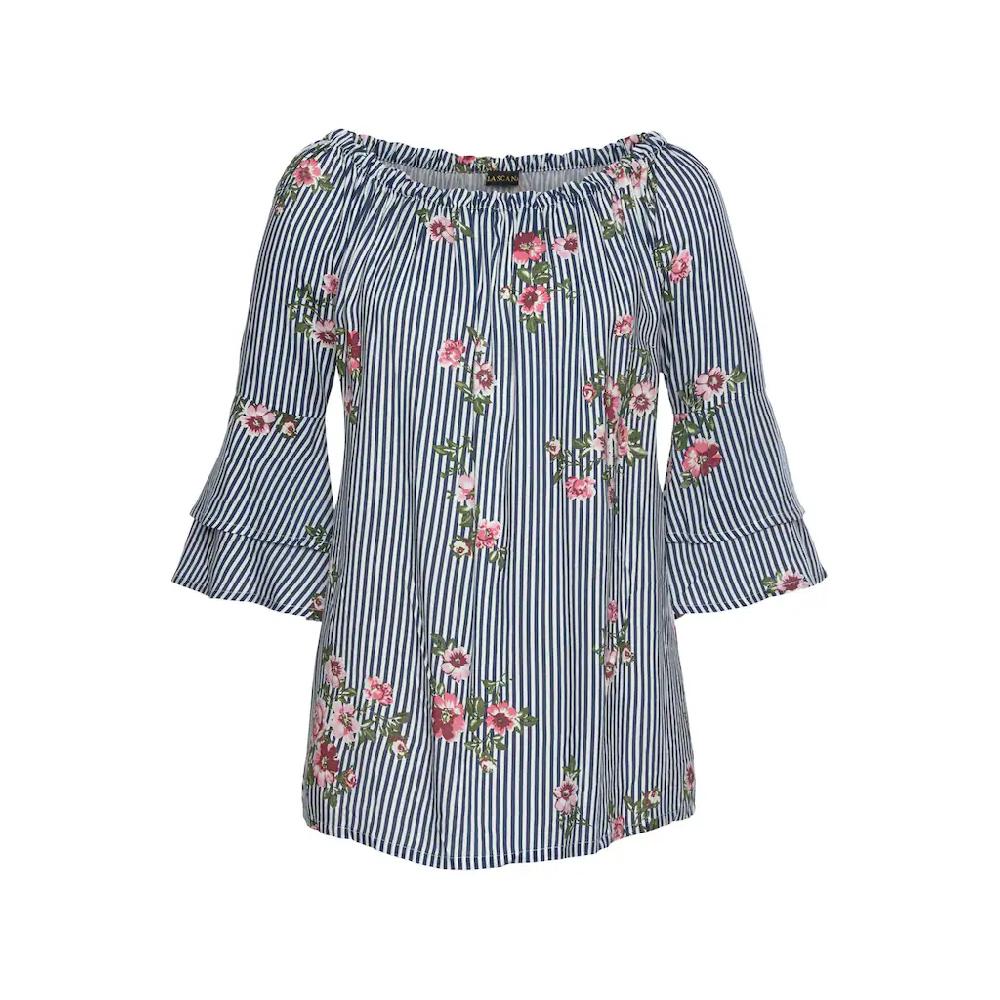 LASCANA Carmenbluse mit modischem Druck Tägliche Deals