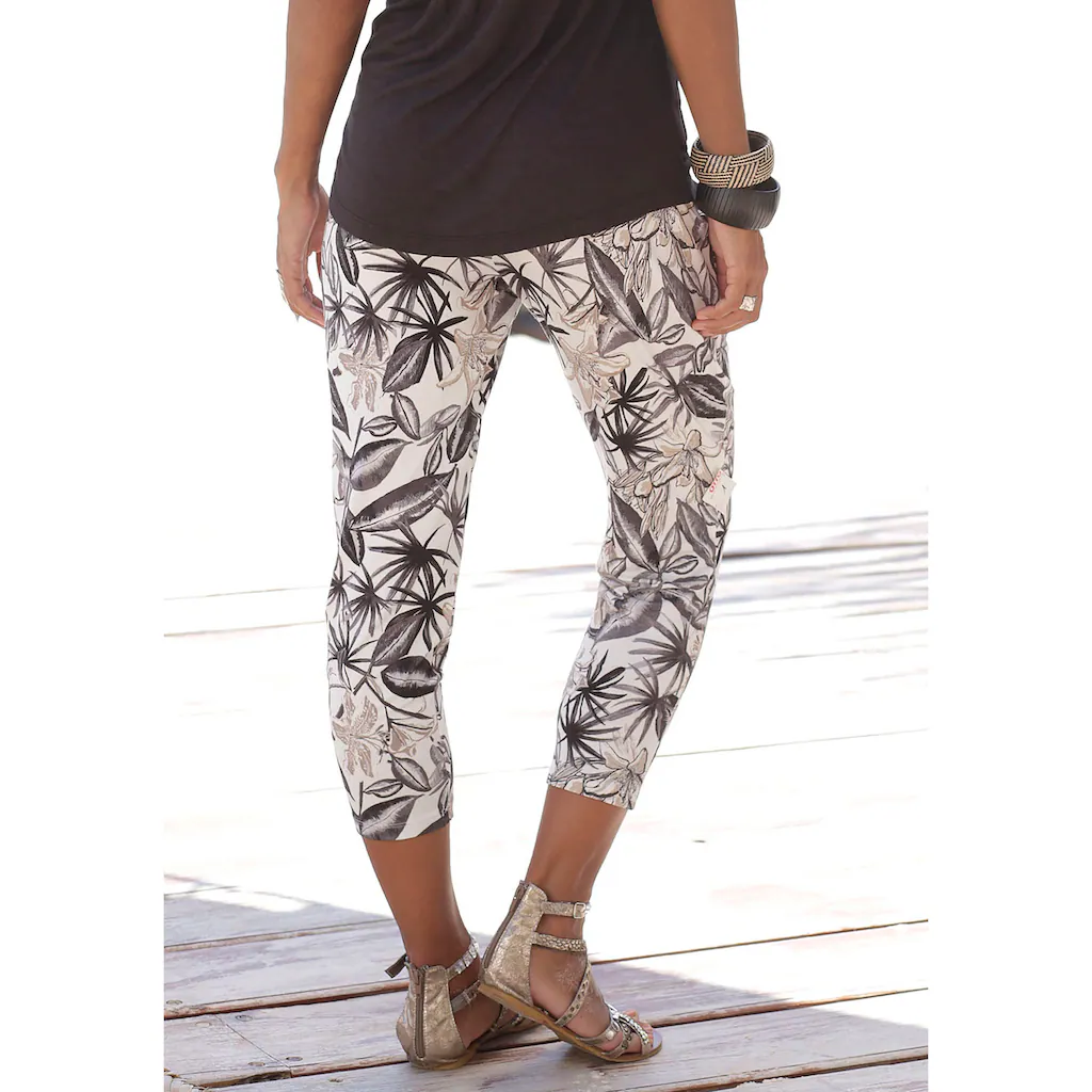 Buffalo Jerseyhose mit Alloverdruck und Taschen 7/8-Hose Stoffhose elastisch Riesige Ersparnisse