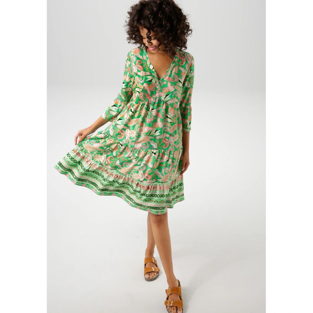 Aniston CASUAL Tunikakleid mit fantasievolle farbharmonischen Druck - NEUE KOLLEKTION Wochenangebot