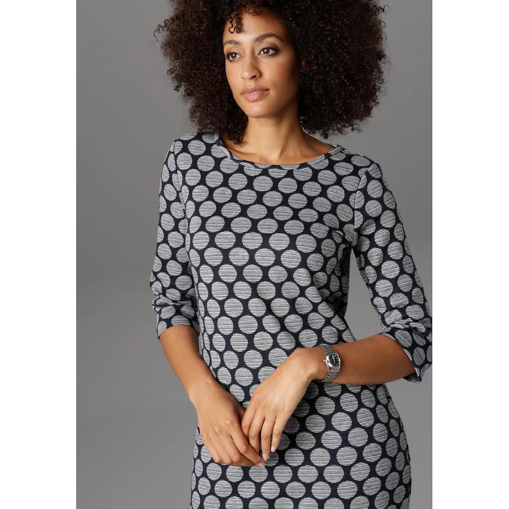 Aniston SELECTED Jerseykleid mit Punkten & Streifen Neueste Stile