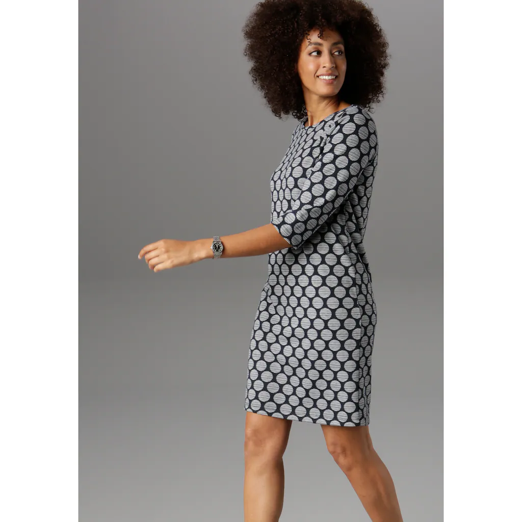 Aniston SELECTED Jerseykleid mit Punkten & Streifen Neueste Stile