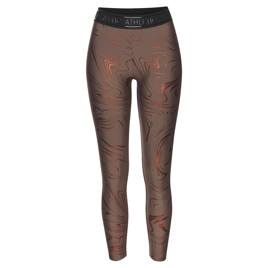 LASCANA ACTIVE Funktionsleggings Sportleggings mit glänzendem Print und 3D Schriftzug Letzte 2 Tage