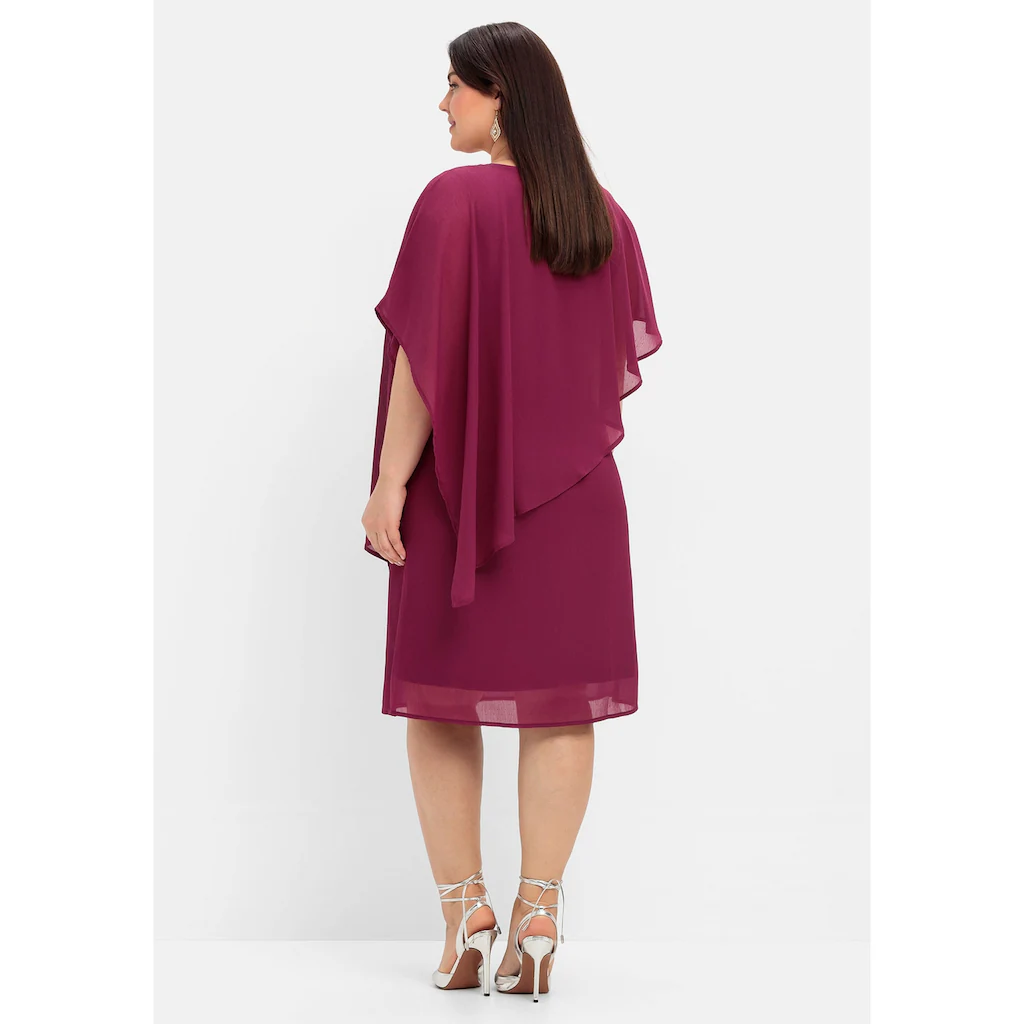 Sheego Cocktailkleid »Große Größen« mit asymetrischem Cape Zeitbegrenzte Promotion