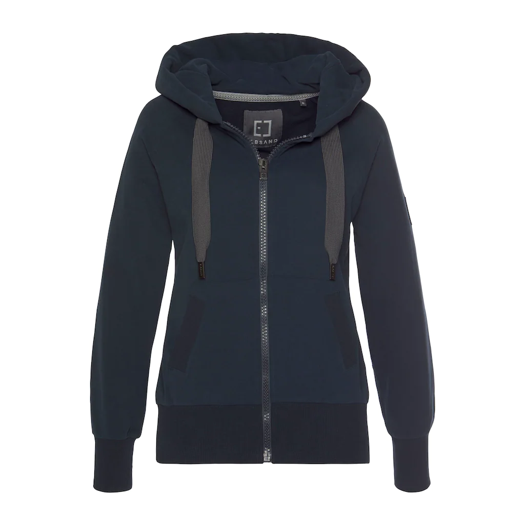 Elbsand Sweatjacke mit Logo-Stickerei an der Kapuze bequeme Freizeitjacke mit Taschen Nur für heute