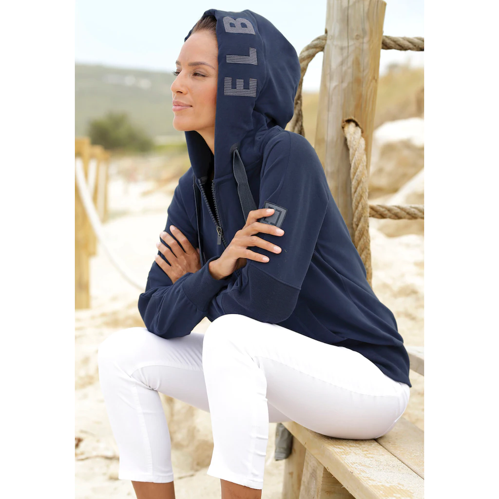 Elbsand Sweatjacke mit Logo-Stickerei an der Kapuze bequeme Freizeitjacke mit Taschen Nur für heute
