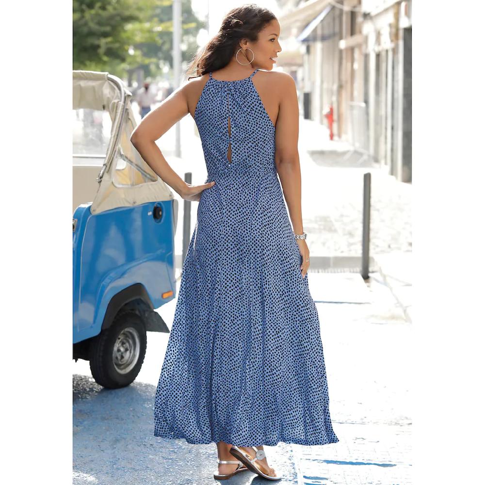 LASCANA Maxikleid mit Alloverdruck luftiges Sommerkleid Strandkleid Sonderangebot der Fabrik