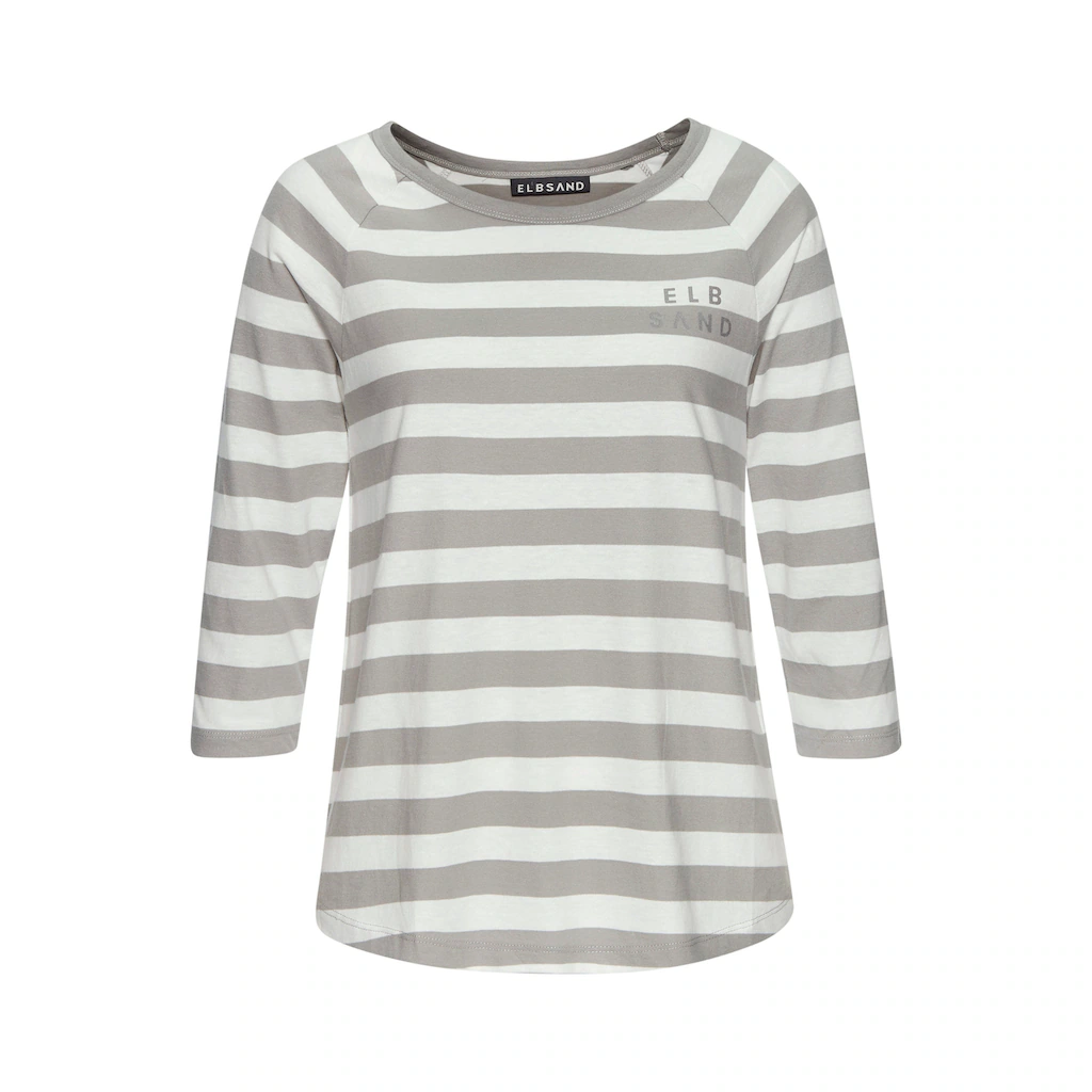 Elbsand 3/4-Arm-Shirt mit Streifen Rundhalsausschnitt Jerseyshirt Vierteljährliche Förderung