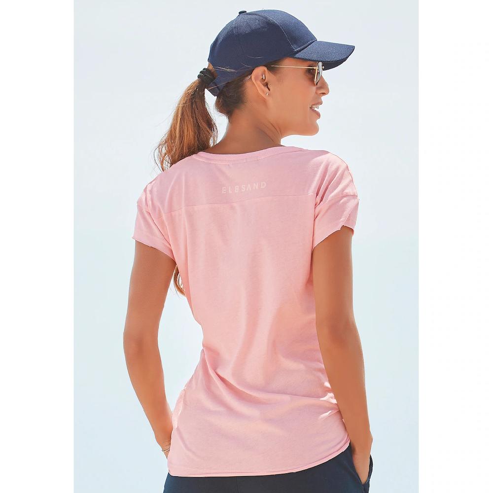Elbsand T-Shirt »Ranva« mit Logodruck Kurzarmshirt aus Baumwoll-Mix sportlich Bis zu 55% Rabatt