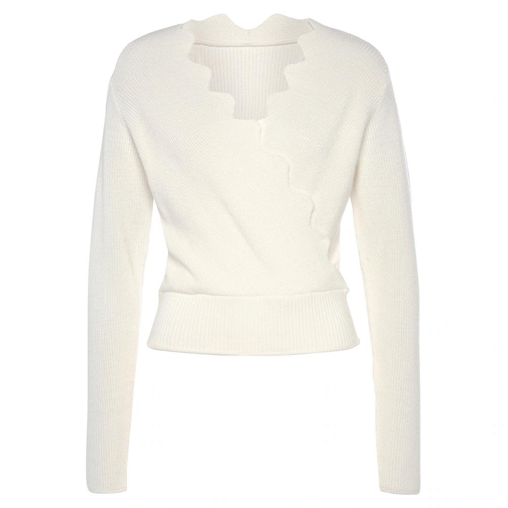 LASCANA Strickpullover mit Wellenkante modischer Damenpullover mit besonderem Ausschnitt Black Friday Preise
