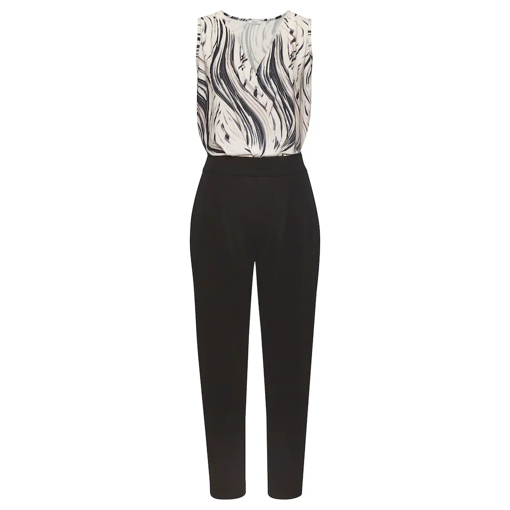 LASCANA Overall mit bedrucktem Oberteil eleganter Jumpsuit Business-Look festlich Outlet