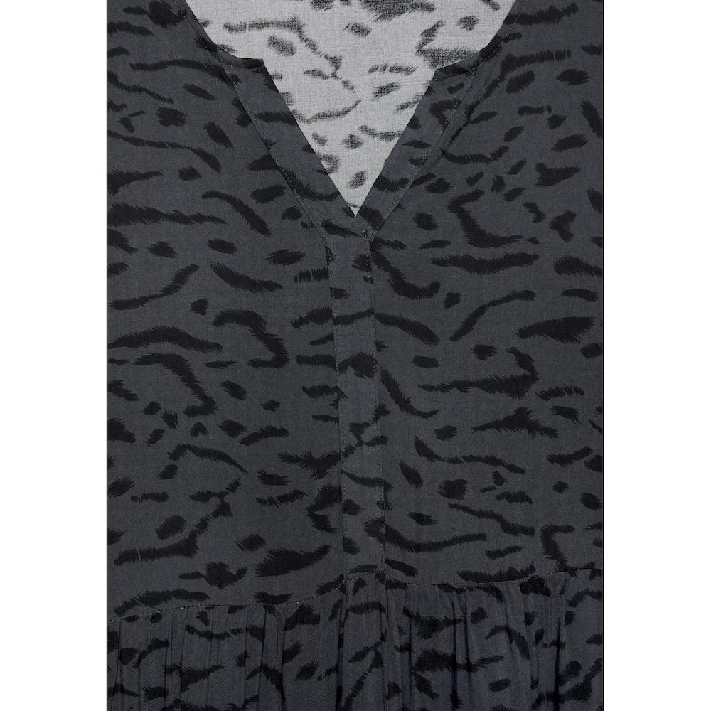 LASCANA Maxikleid mit Alloverprint und Volants langärmlig Druckkleid casual-chic Günstiger Verkauf