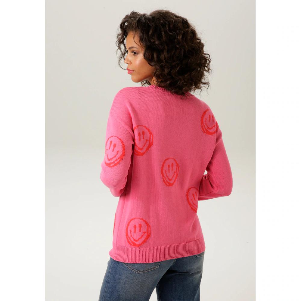 Aniston CASUAL Strickpullover mit eingestrickten Smileys Rabatt