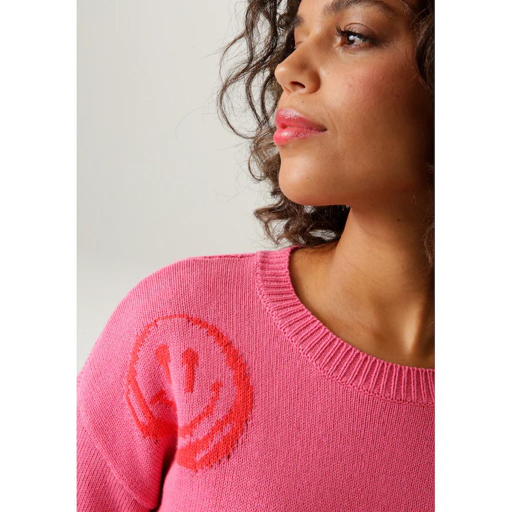 Aniston CASUAL Strickpullover mit eingestrickten Smileys Rabatt