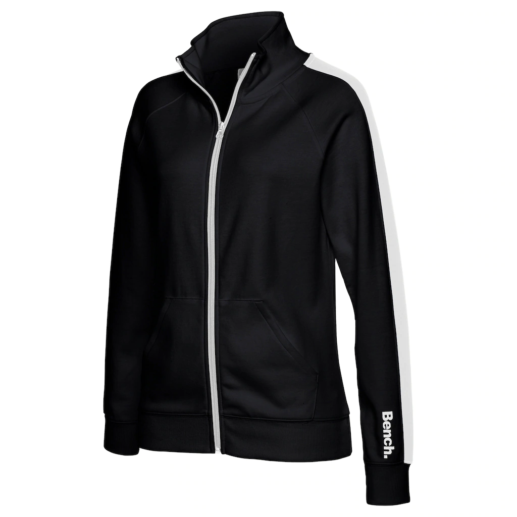 Bench. Loungewear Sweatjacke mit Seitenstreifen und Stehkragen Loungewear Großer Ausverkauf