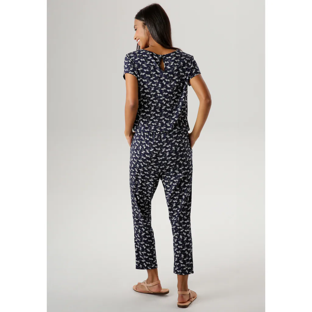 Aniston SELECTED Jumpsuit mit Palmen bedruckt Begrenztes Angebot
