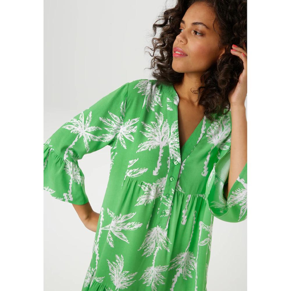 Aniston CASUAL Tunikakleid mit Palmen bedruckt - jedes Teil ein Unikat - NEUE KOLLEKTION Weihnachtsangebot